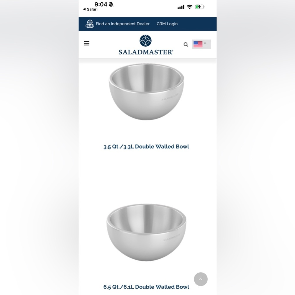 Saladmaster 316SS Double Wall Metal Bowls 3.5QT and 6.5QT - Picture 12 of 12